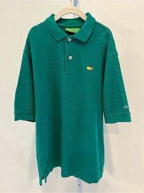 Masters Golf Green Logo Polo Shirt Youth Sz Medium 12 / 14